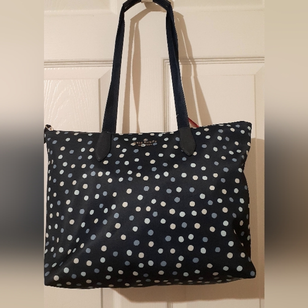 Kate Spade Black Polka Dot Tote Bag